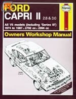 Werkstatthandbuch Capri MK2 & MK3  (Reparaturanleitung, gebunden, 253 Seiten, nur 2,8 &  3,0 Modelle, nicht Turbo, englische Sprache)