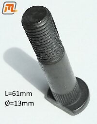 rear axle - wheel stud  (FT 60-115 & 100L, single tyres, english axle without differential cover, L=61mm)