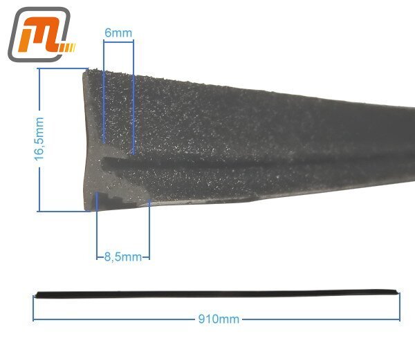 weatherstrip door shaft outer  (reproduction, 1m)