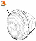 headlamp complete round filament 