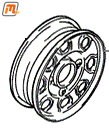 wheel alloy  5,5 x 14  original  (8 round holes)