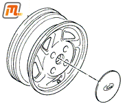 wheel alloy  5,5 x 14  original  (5 oval holes, 41mm  original)