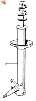 Vorderachs-Federbein mit Stoßdämpfereinsatz Öldruck  (ab FgSt.Nr. 1461)