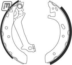 brake shoes set rear  1,6-1,8l  (not estate, complete kit for one axle)