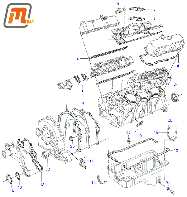 gasket-kit engine complete V6 2,8l  (only carburettor, not Turbo)