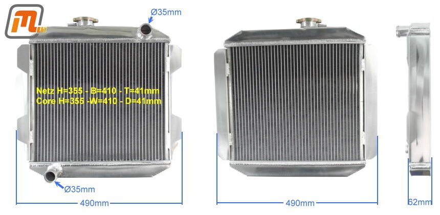 Kühler V6 2,8i  (nur Schaltgetriebe, Aluminium)