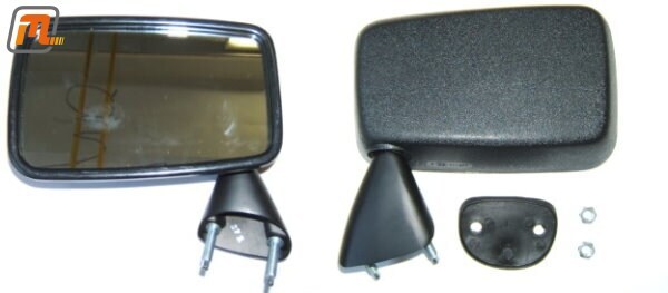 Außenspiegel links schwarz  (nicht innenverstellbar, Nachfertigung, Kunststoff, inkl. Unterlage, LHD & RHD)