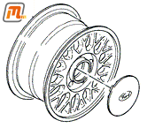 wheel alloy  7,0 x 15  original  (cross spokes, offset 40mm)