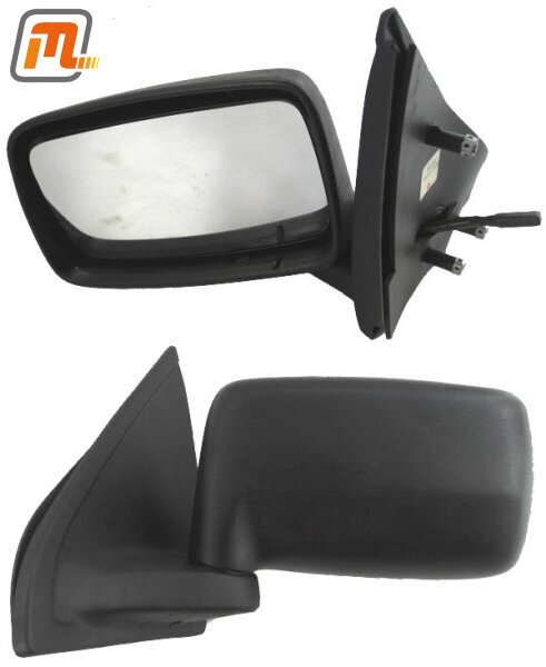 Außenspiegel links schwarz  (manuell innenverstellbar, genarbt, nicht für Hochdach-Lieferwagen, nur LHD, Original)