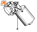 Scheibenwischermotor mit Gehäuse  (ohne Anschluss für elektrischen Scheibenwasch-Fußschalter)