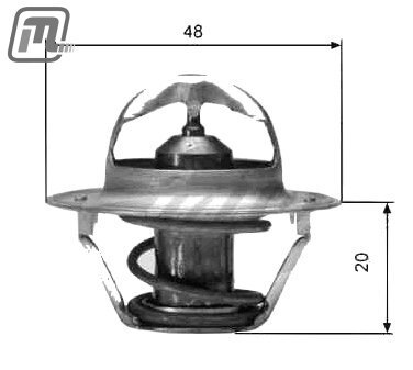 thermostat V4 1,7l  82°  (for summer operation, without gasket)