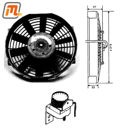 radiator fan electrical 12V  (Ø315mm, universal, incl. thermostat)