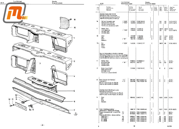 Ersatzteilkatalog Karosserie Escort MK2 Original  484 Seiten  (mit Explosionszeichnungen aller Teile)